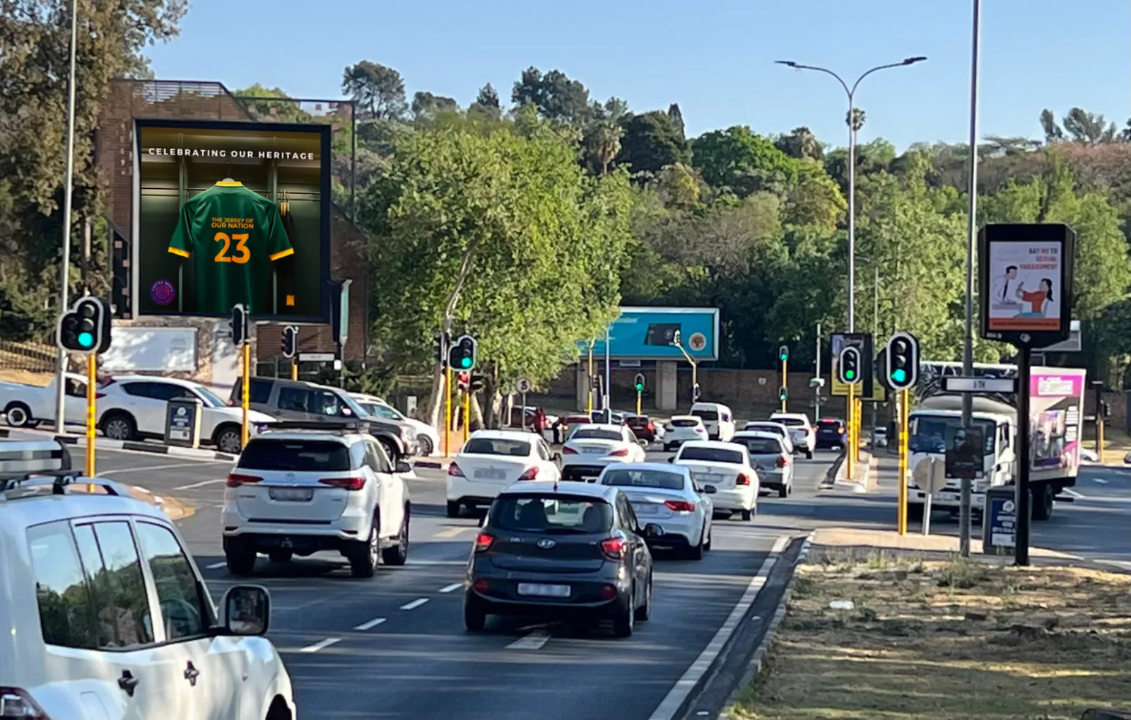 South Rd, Sandton from Marlboro Drive (VOR-007) — digital LED screen in Sandton CBD, 5m × 5m